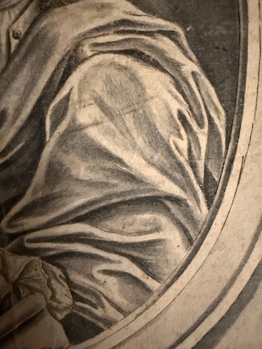 Portrait d’un homme de qualité, pierre noire, Pays Bas, XVIII éme siecle-photo-1