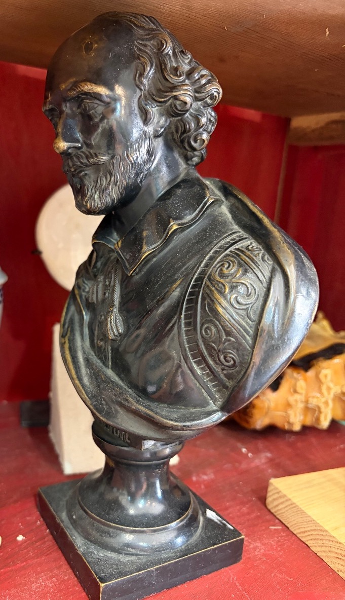 Buste en bronze, Shakespeare, XIX eme siècle. France-photo-6
