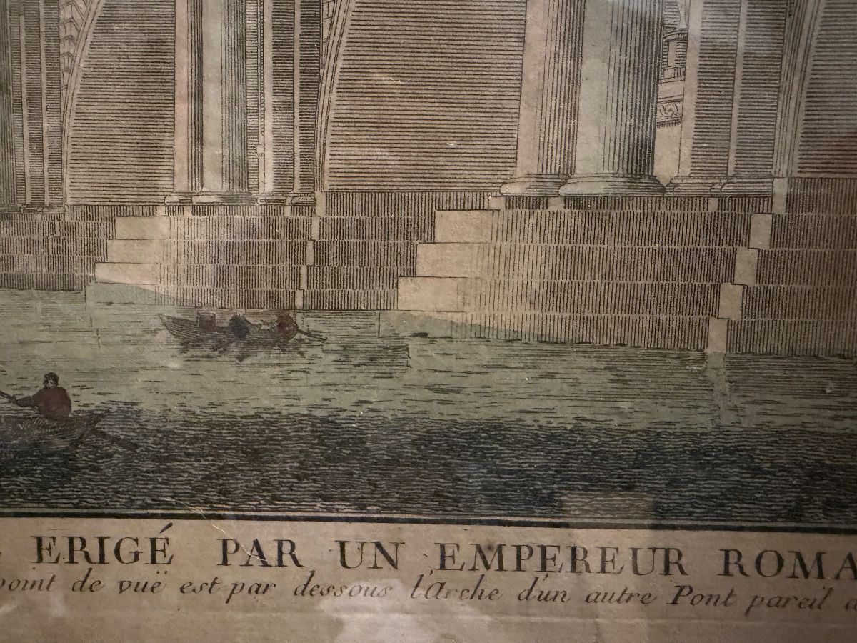 Vue d’optique, « Pont triomphal érigé par un Empereur », d’après Piranése, XVIII éme siècle -photo-4