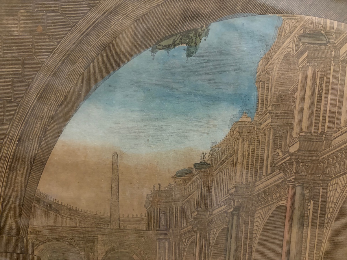 Vue d’optique, « Pont triomphal érigé par un Empereur », d’après Piranése, XVIII éme siècle -photo-5