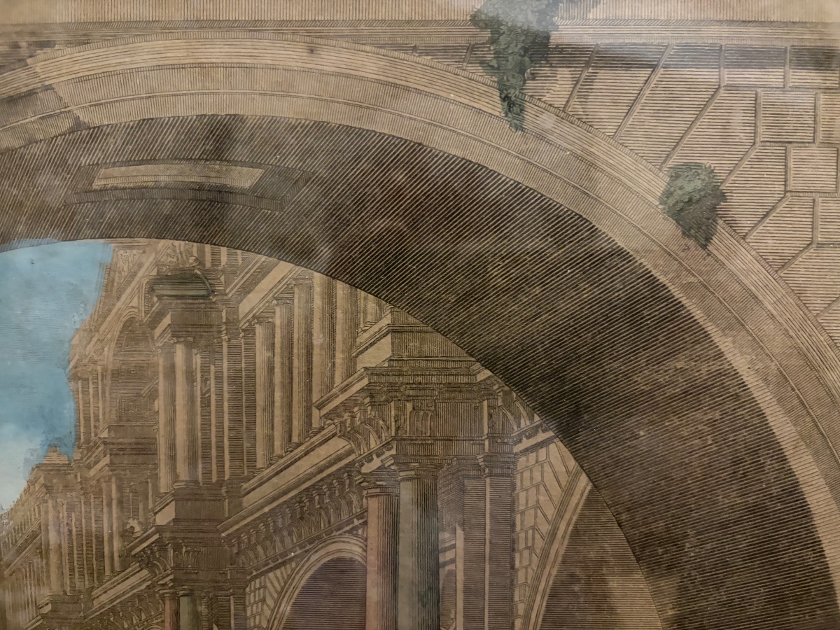 Vue d’optique, « Pont triomphal érigé par un Empereur », d’après Piranése, XVIII éme siècle -photo-6