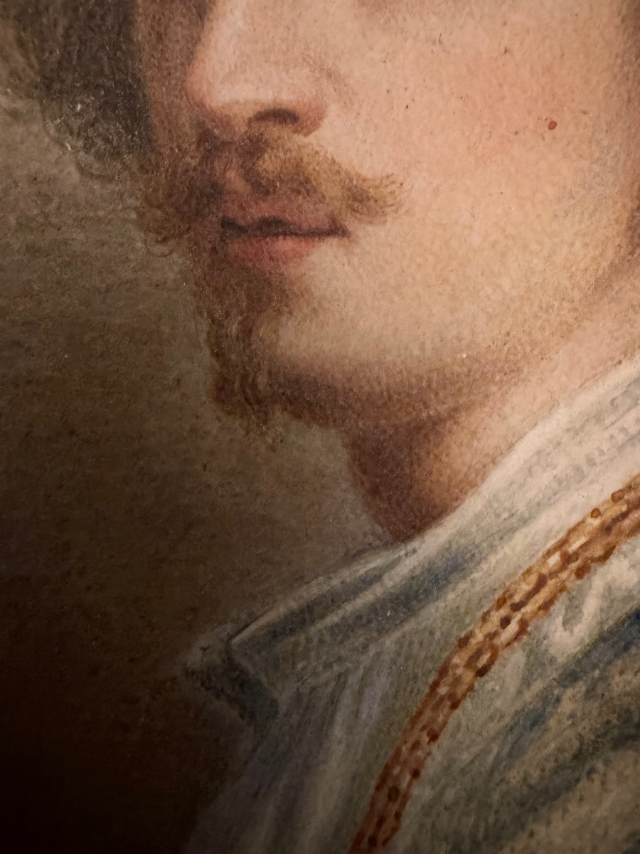Portrait Of A Young Man Of Distinction, Gouache On Cardboard, 19th Century, France.-photo-4