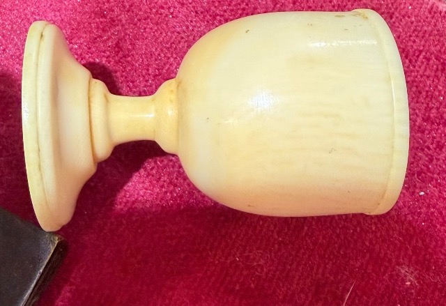 Egg Cup Or Small Ivory Container. 19th Century, France.-photo-3