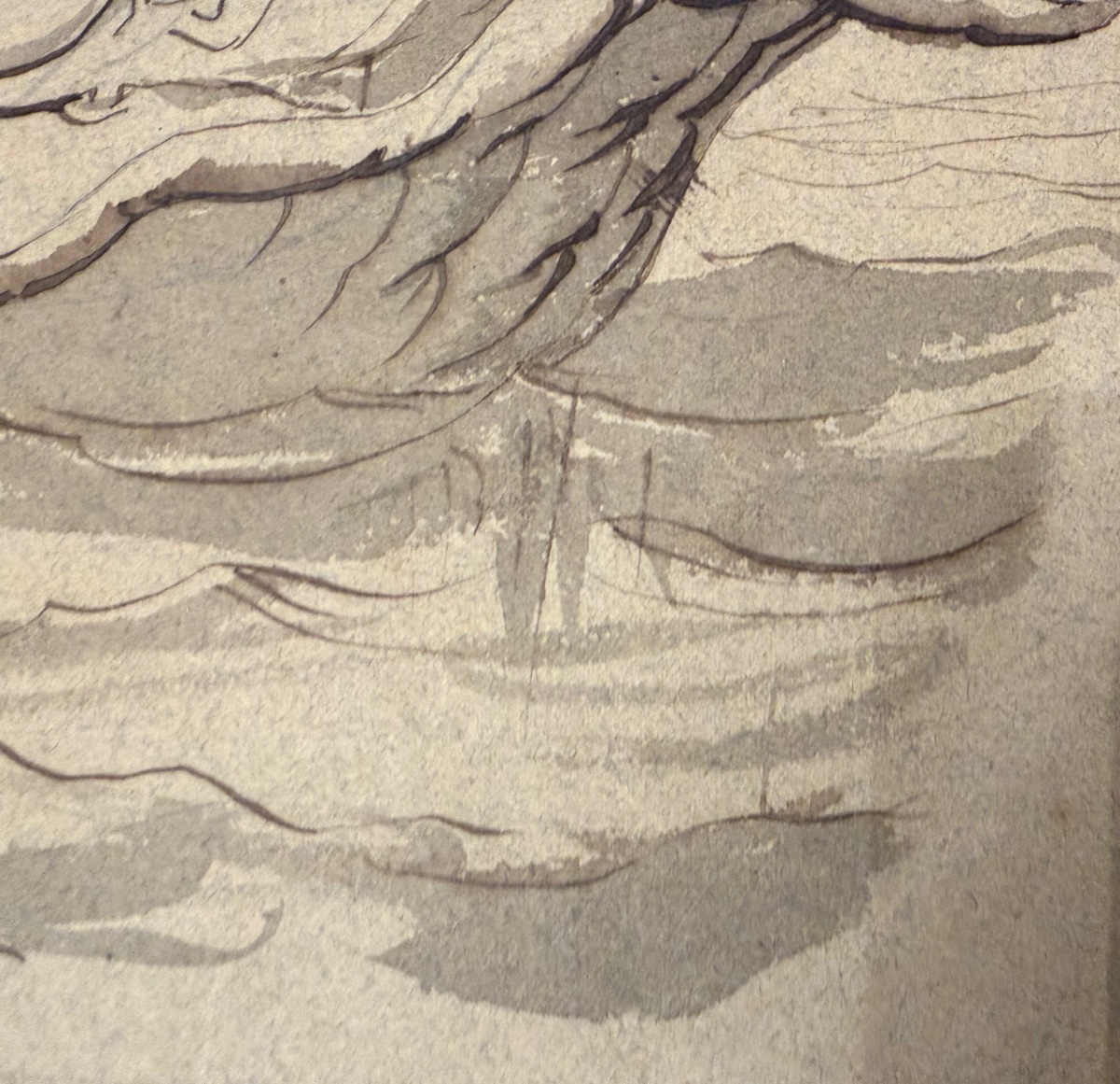 Pen-and-ink Drawing Of A Young Goddess With Her Baby In A Seashell. France, 19th Century.-photo-2
