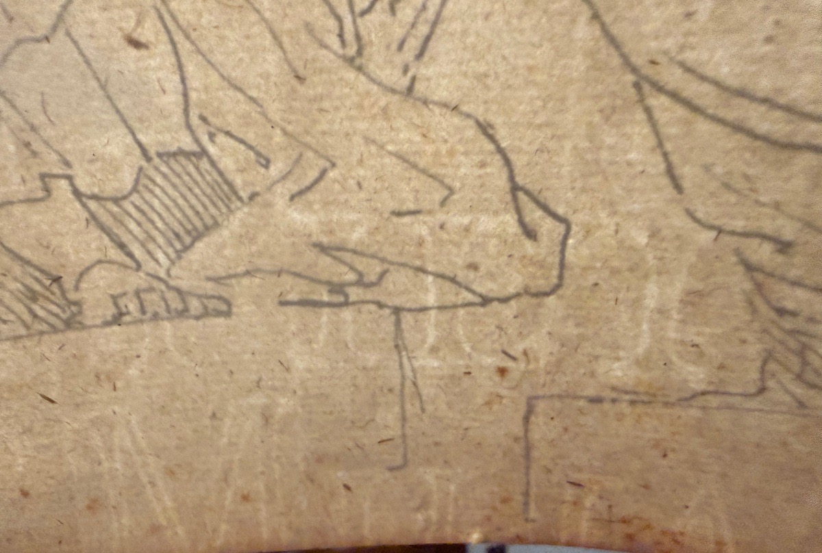 Double-sided Drawing: On One Side, A Copy Of Two Figures By Michelangelo, And A View Of Italy-photo-4