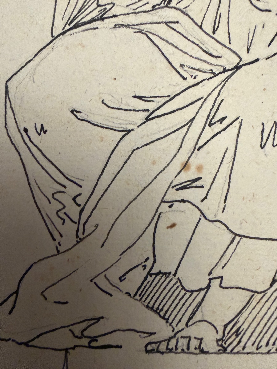 Double-sided Drawing: On One Side, A Copy Of Two Figures By Michelangelo, And A View Of Italy-photo-2