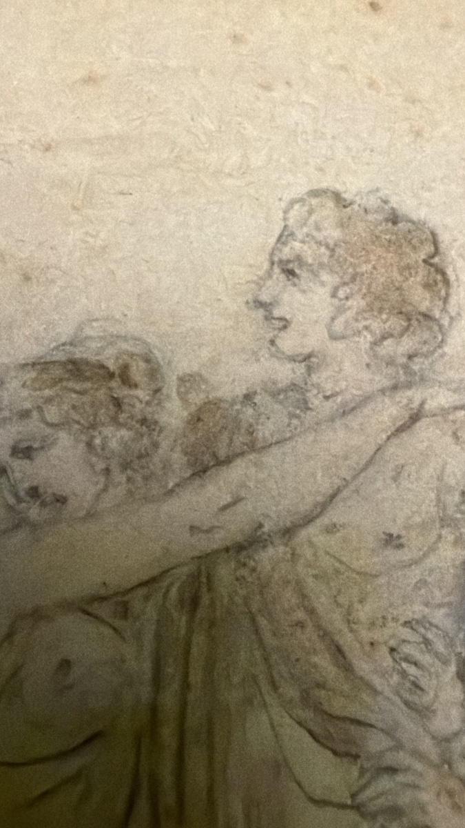 Small Neoclassical Drawing, Ancient-style Scene, France Or Italy, Circa 1830.-photo-3