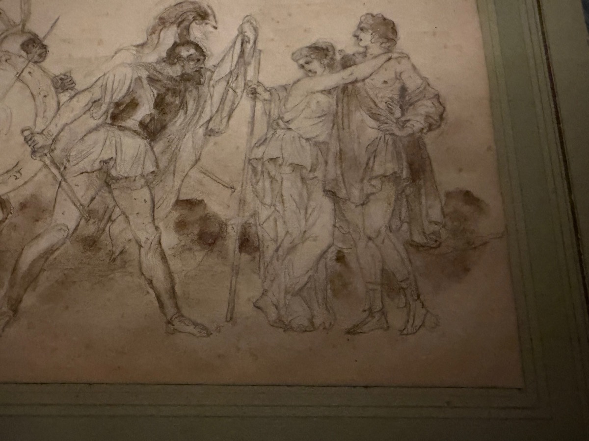 Small Neoclassical Drawing, Ancient-style Scene, France Or Italy, Circa 1830.-photo-2