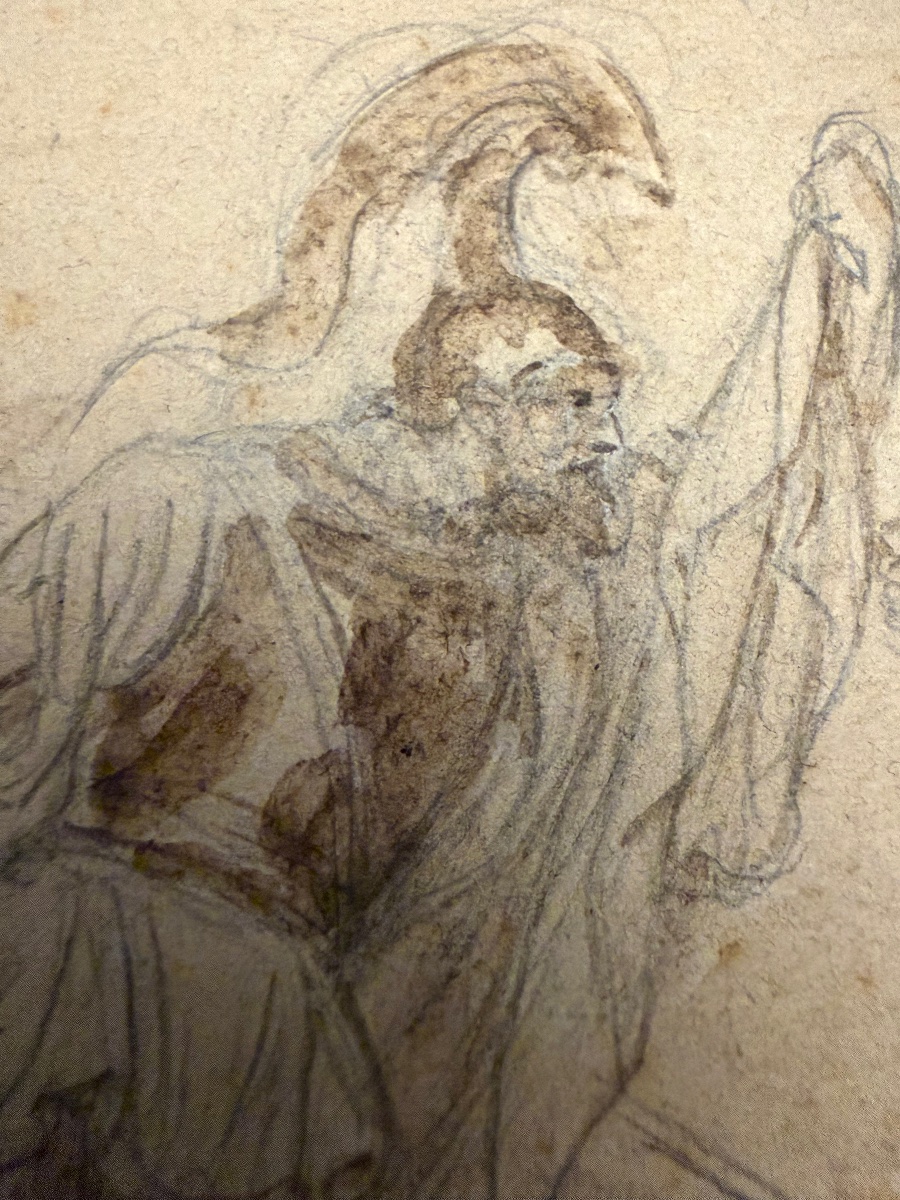 Small Neoclassical Drawing, Ancient-style Scene, France Or Italy, Circa 1830.-photo-7
