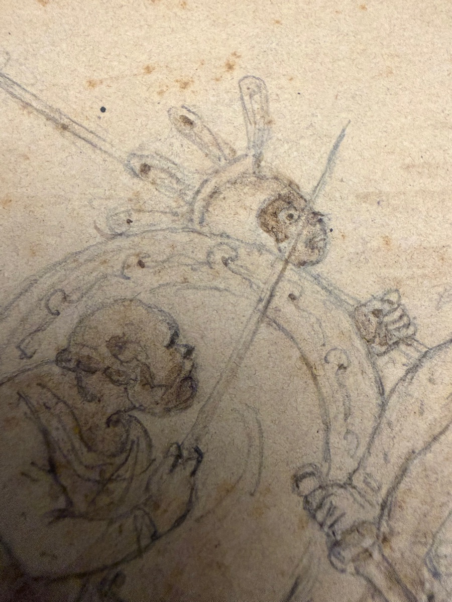Small Neoclassical Drawing, Ancient-style Scene, France Or Italy, Circa 1830.-photo-8