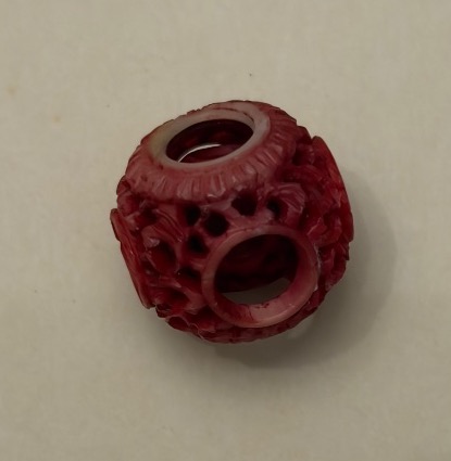 Ensemble de cinq petites boules de Canton, en ivoire, XIX eme siècle. -photo-5