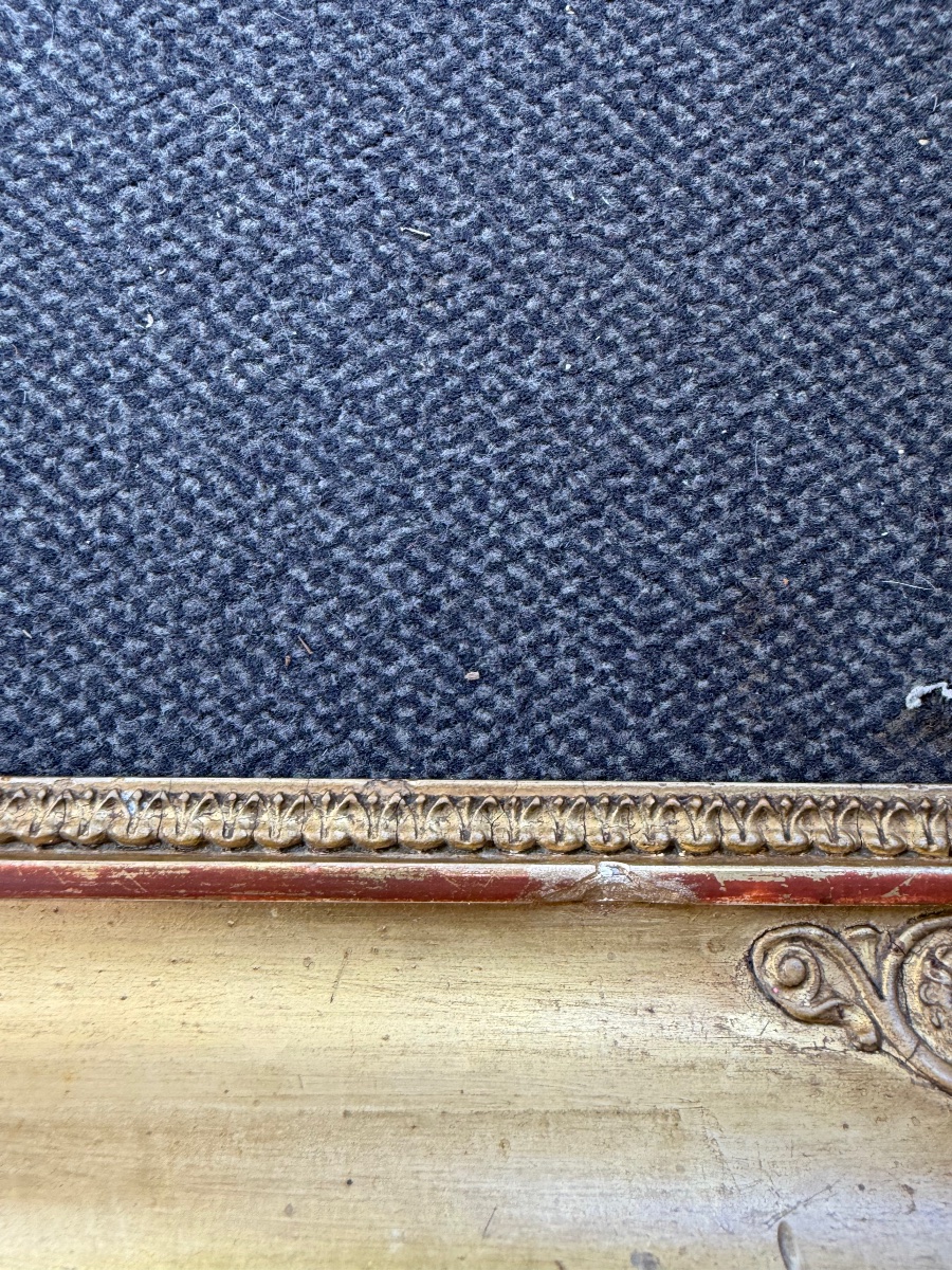Gilded Wooden Frame With Palmette Motifs At The Corners, Ca. 1830, France.-photo-2