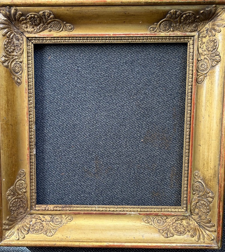 Gilded Wooden Frame With Palmette Motifs At The Corners, Ca. 1830, France.