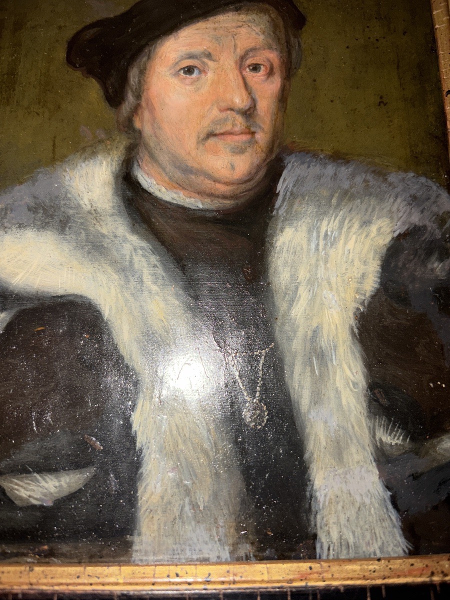 Oil On Copper, By Jean D’albon De St André. An 18th-century Copy Of A Painting By Corneille Of Lyon.-photo-2