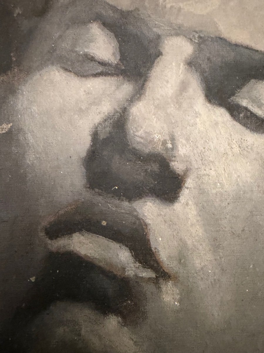 Oil On Canvas, Portrait Of A Young Man, Circa 1940. France.-photo-2