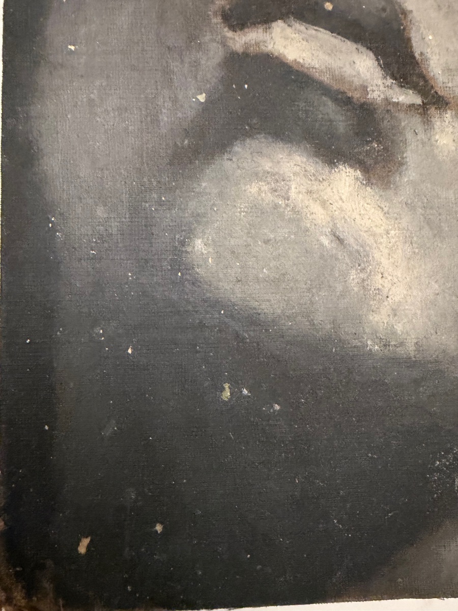 Oil On Canvas, Portrait Of A Young Man, Circa 1940. France.-photo-3