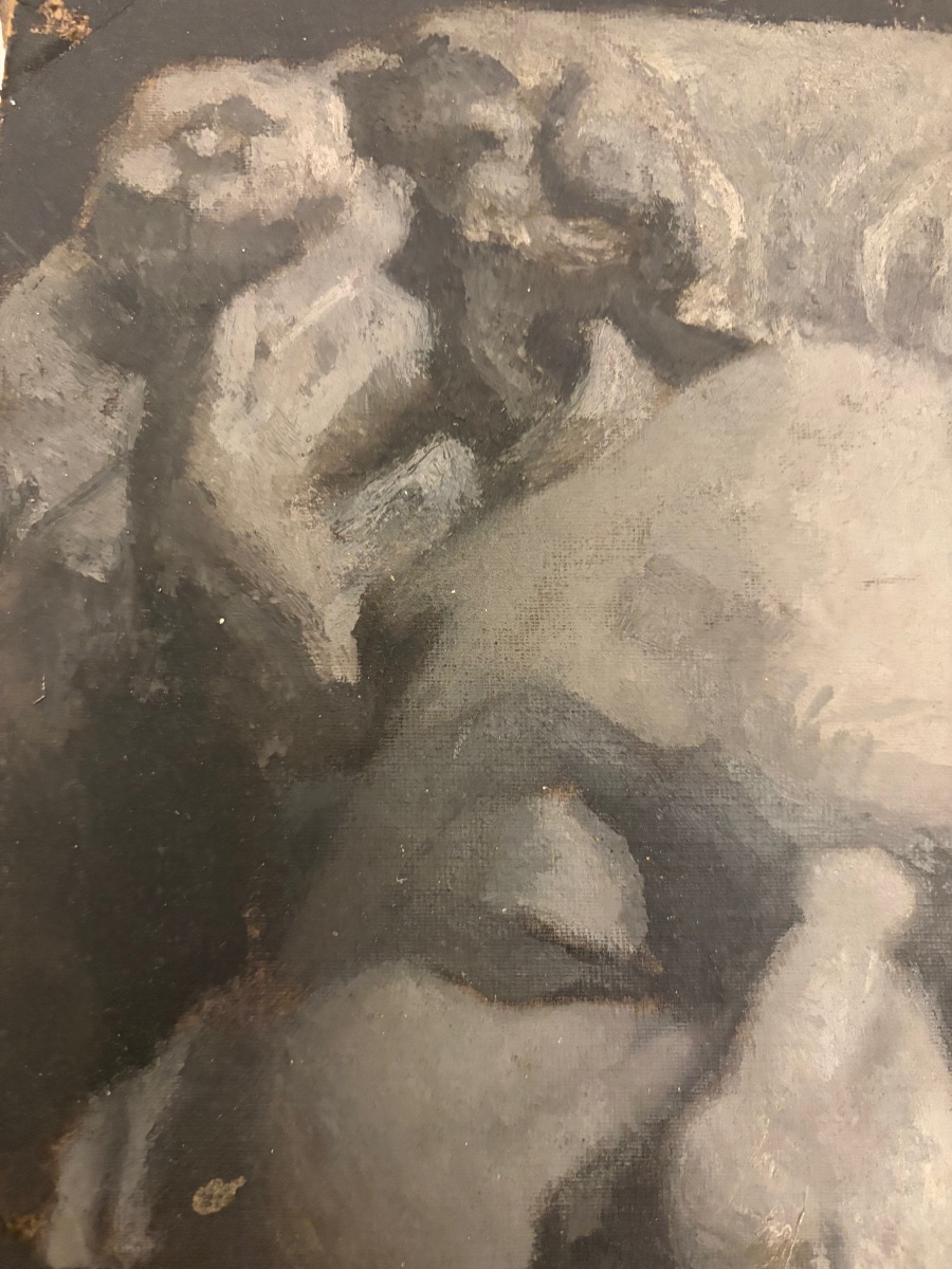 Oil On Canvas, Portrait Of A Young Man, Circa 1940. France.-photo-2