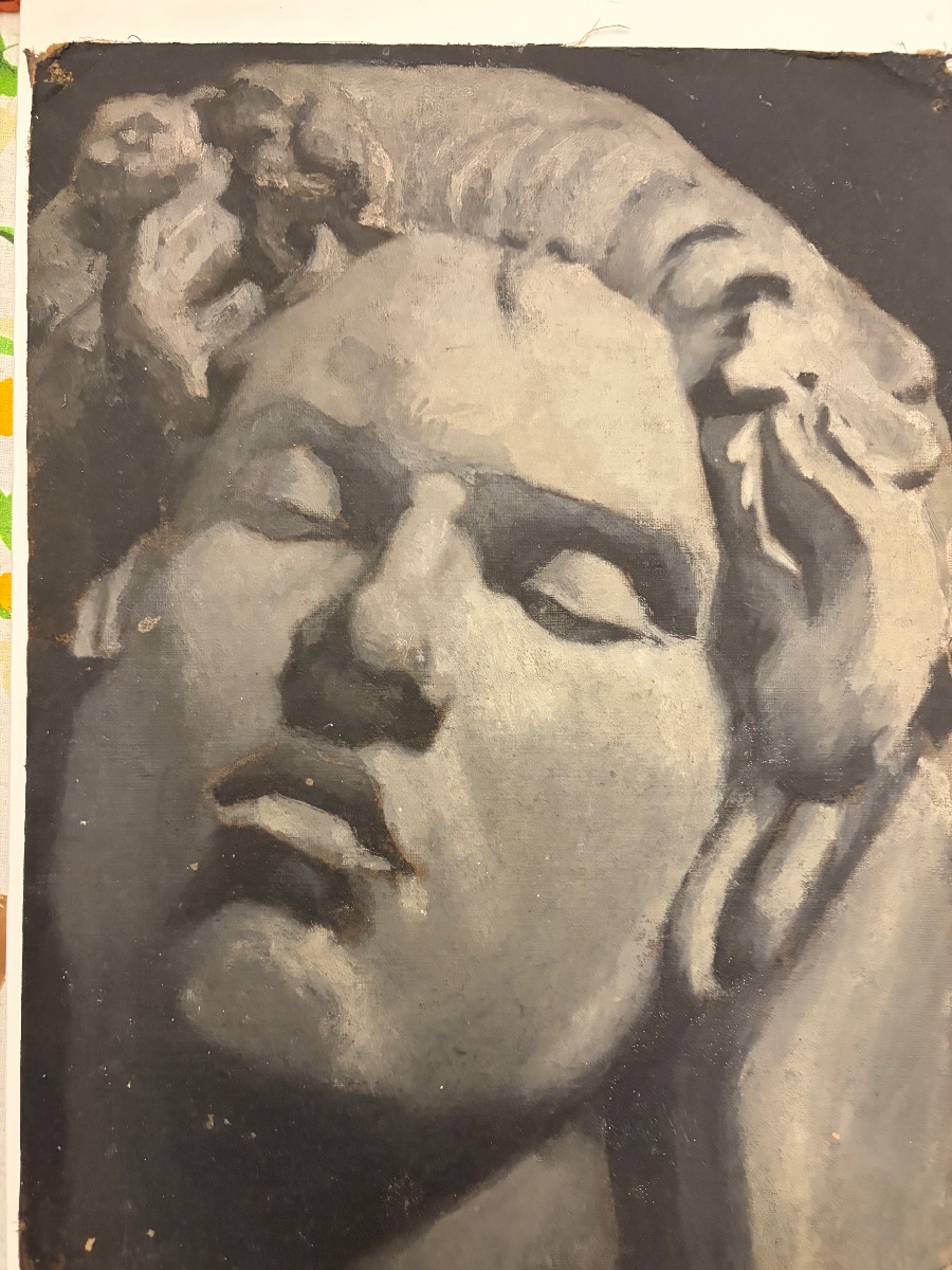 Oil On Canvas, Portrait Of A Young Man, Circa 1940. France.