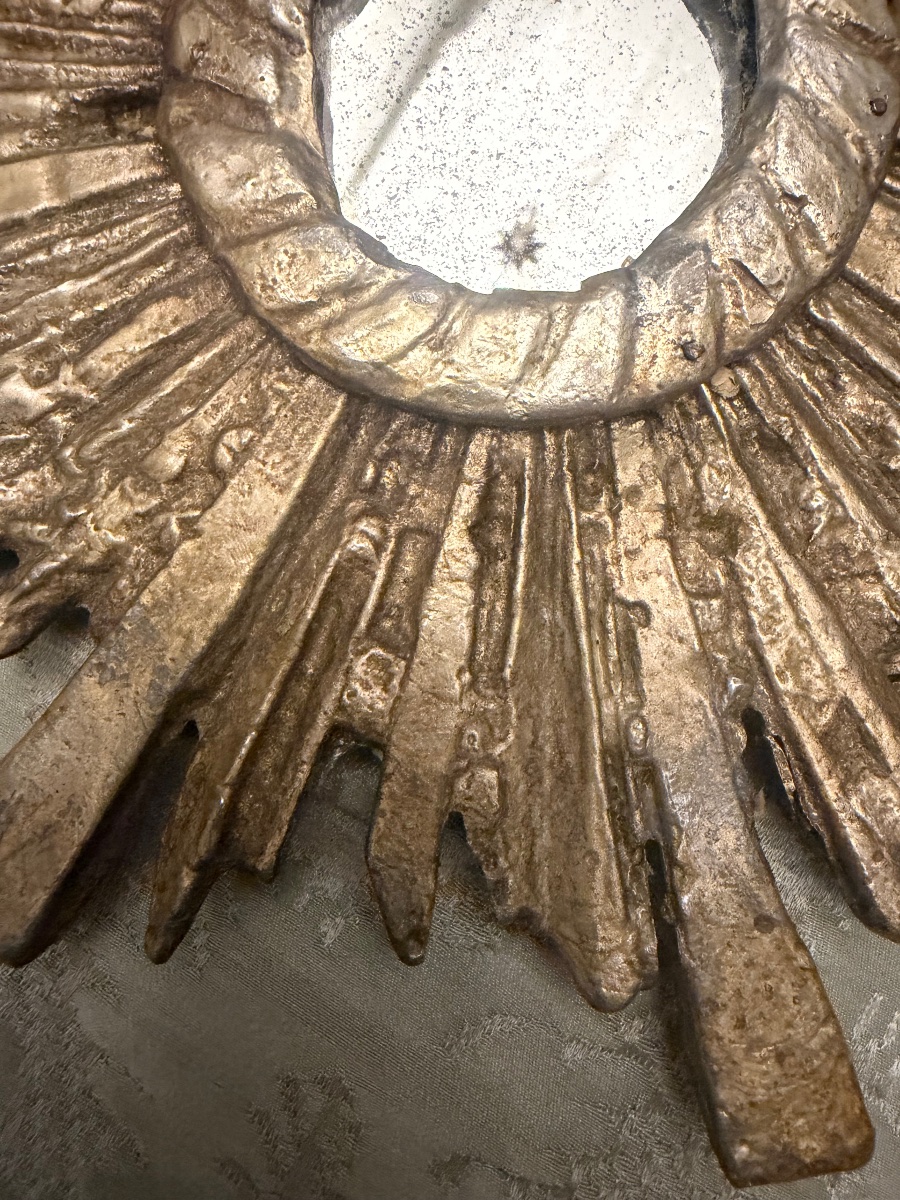 Small Leaded Sun Mirror, Probably From The 17th Or 18th Century, France.-photo-2
