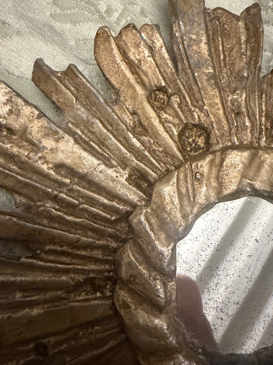 Small Leaded Sun Mirror, Probably From The 17th Or 18th Century, France.-photo-3