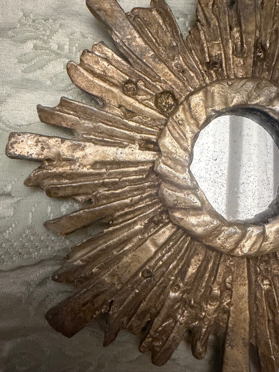 Small Leaded Sun Mirror, Probably From The 17th Or 18th Century, France.-photo-1