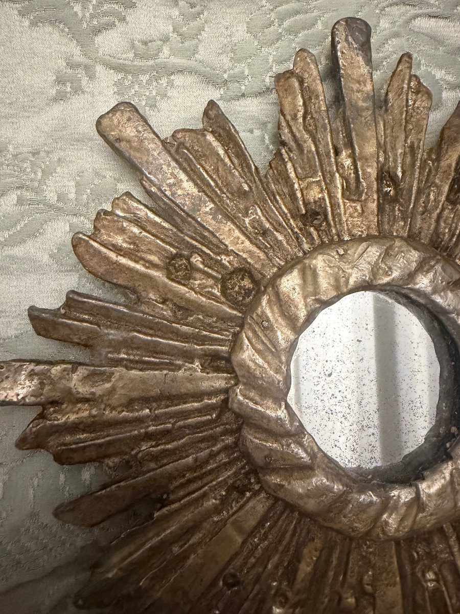 Small Leaded Sun Mirror, Probably From The 17th Or 18th Century, France.-photo-3