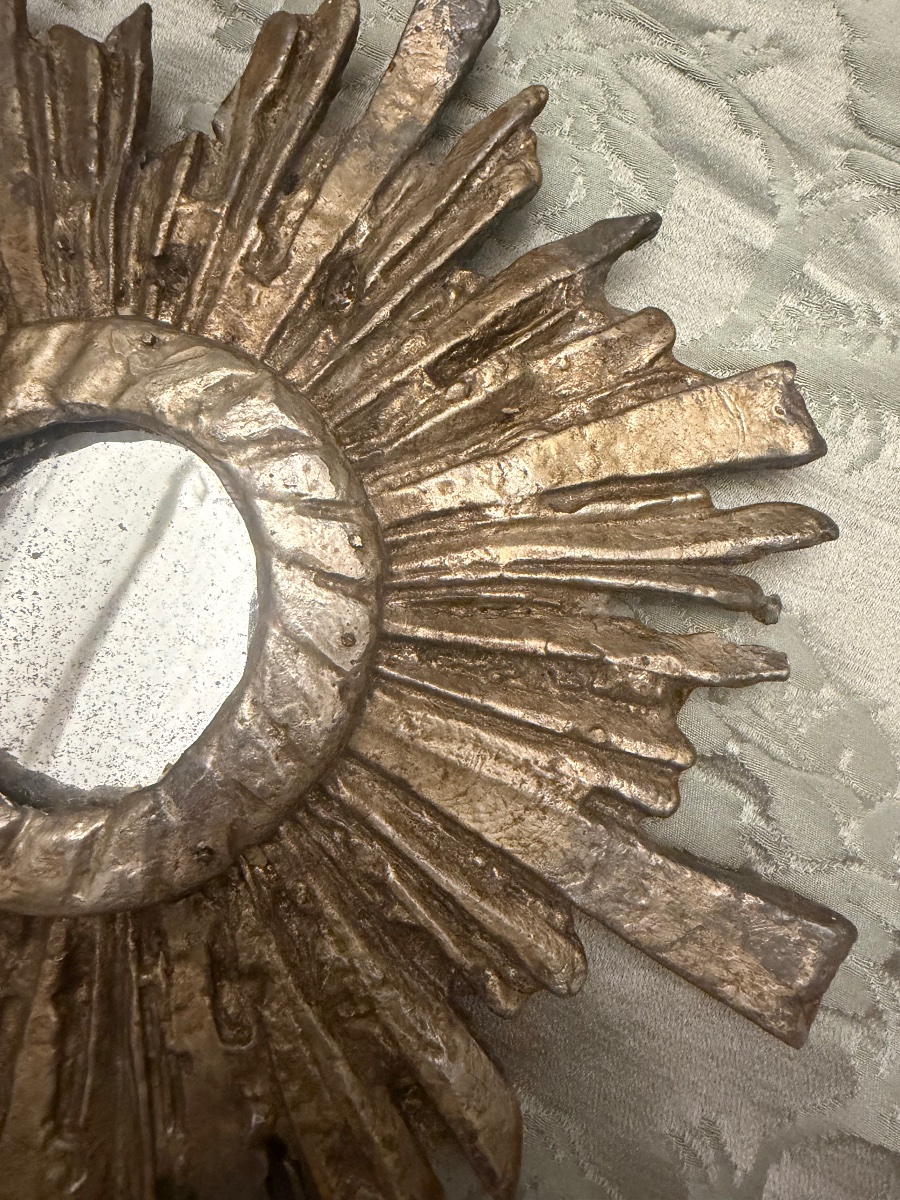 Small Leaded Sun Mirror, Probably From The 17th Or 18th Century, France.-photo-4