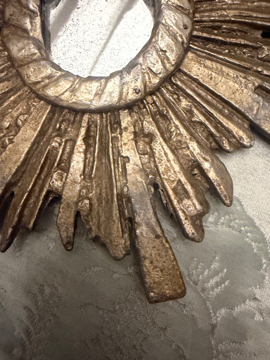 Small Leaded Sun Mirror, Probably From The 17th Or 18th Century, France.-photo-5