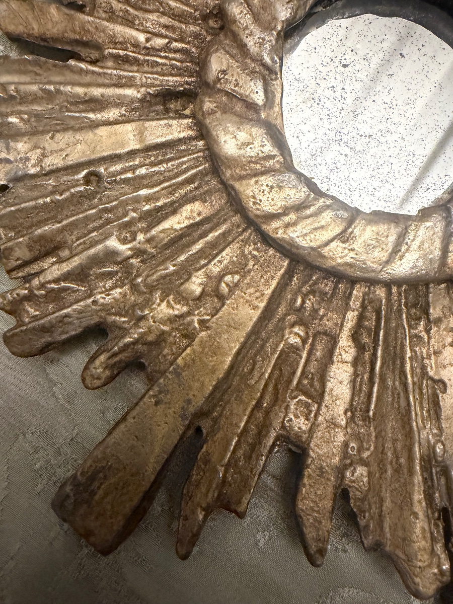 Small Leaded Sun Mirror, Probably From The 17th Or 18th Century, France.-photo-6