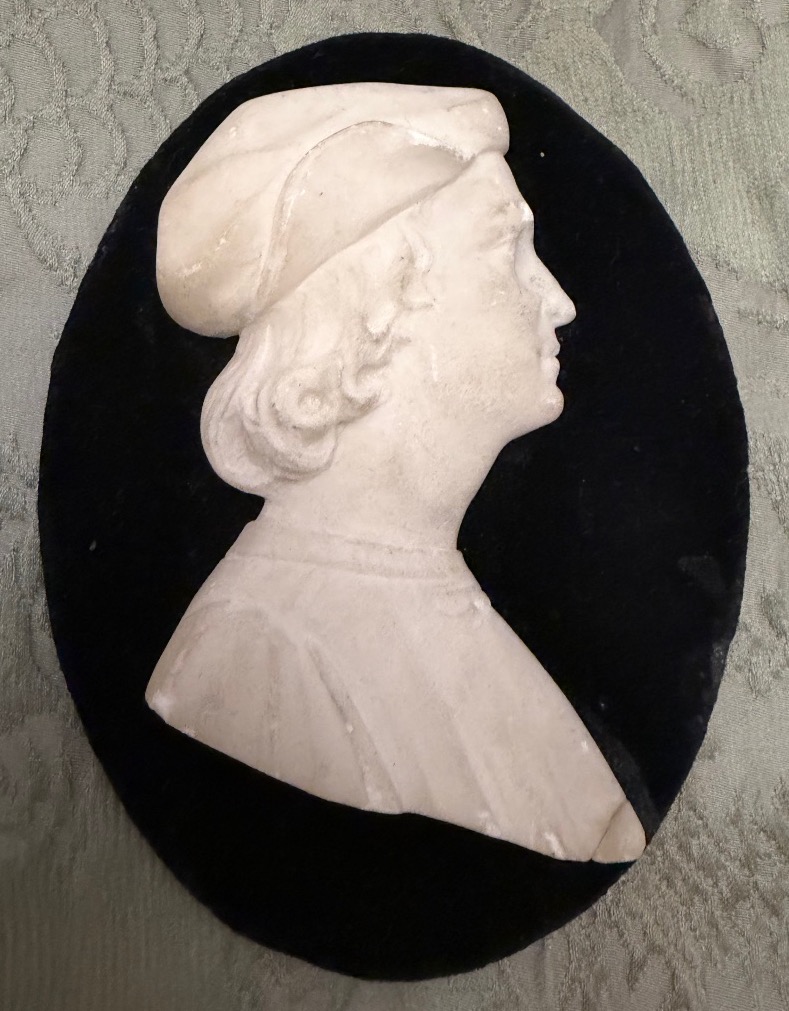 Deux profils en marbre blanc, Raphaël et un homme non identifié. XIX éme.  Italie ?-photo-3