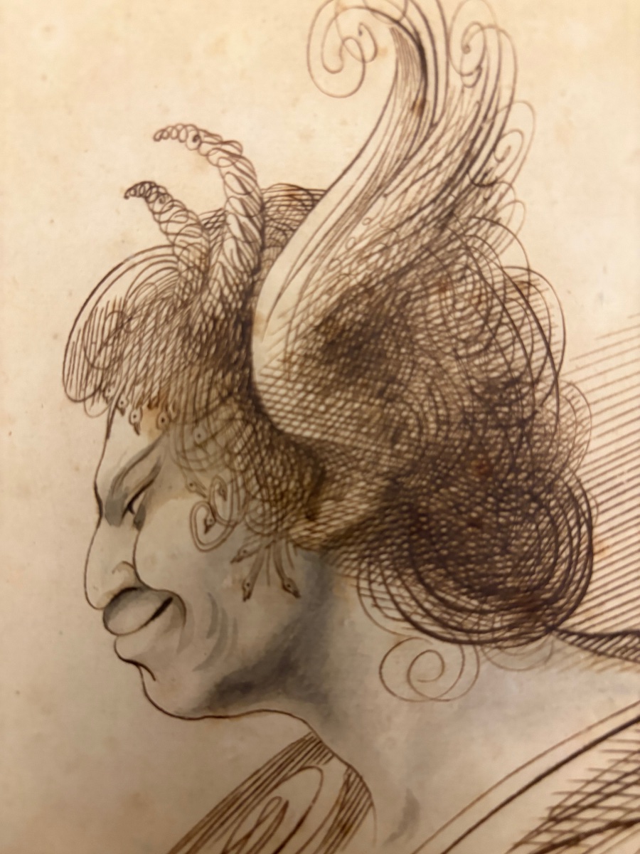 Pen-and-ink Drawing, Calligraphy, “la Fausse Compassion,” 18th Century, France.-photo-3