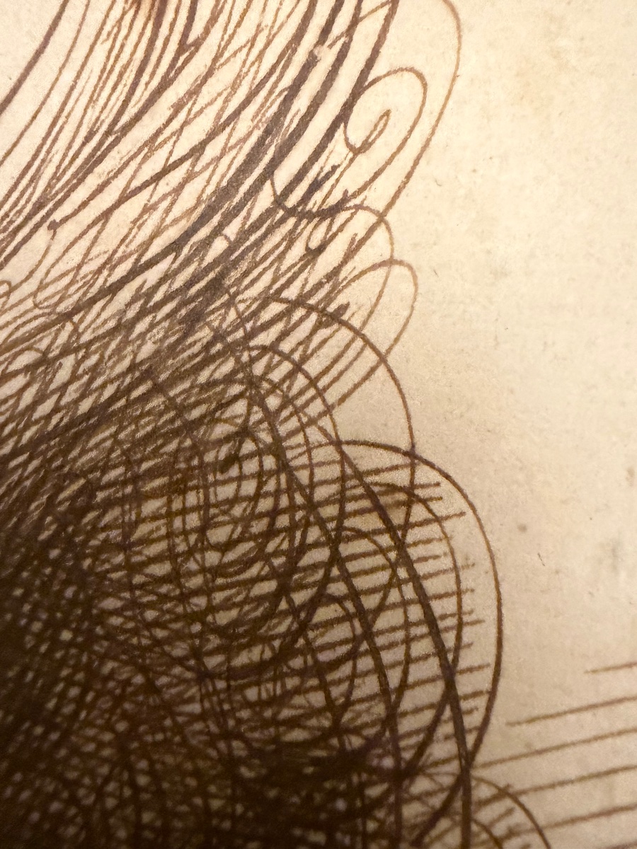Pen-and-ink Drawing, Calligraphy, “la Fausse Compassion,” 18th Century, France.-photo-4
