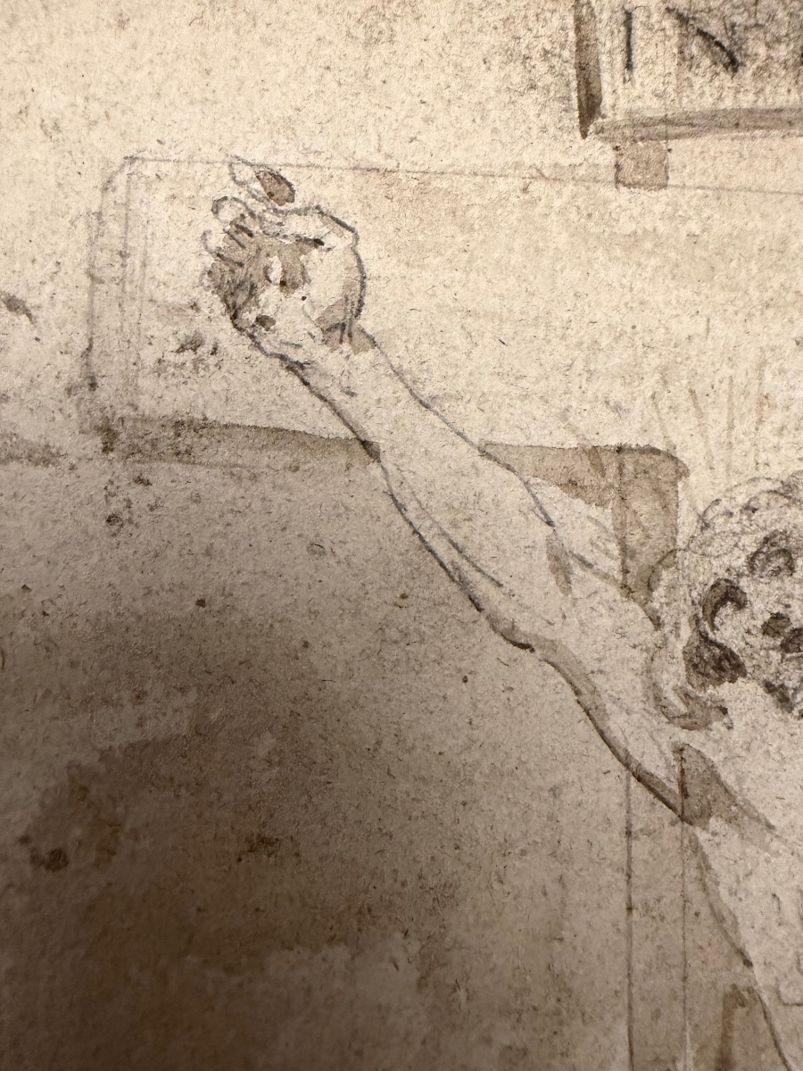 Pen-and-ink Drawing, *the Crucifixion*. 17th Century. France.-photo-5