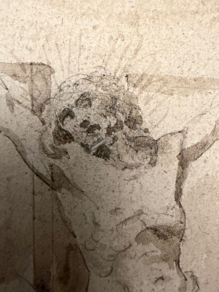 Pen-and-ink Drawing, *the Crucifixion*. 17th Century. France.-photo-6