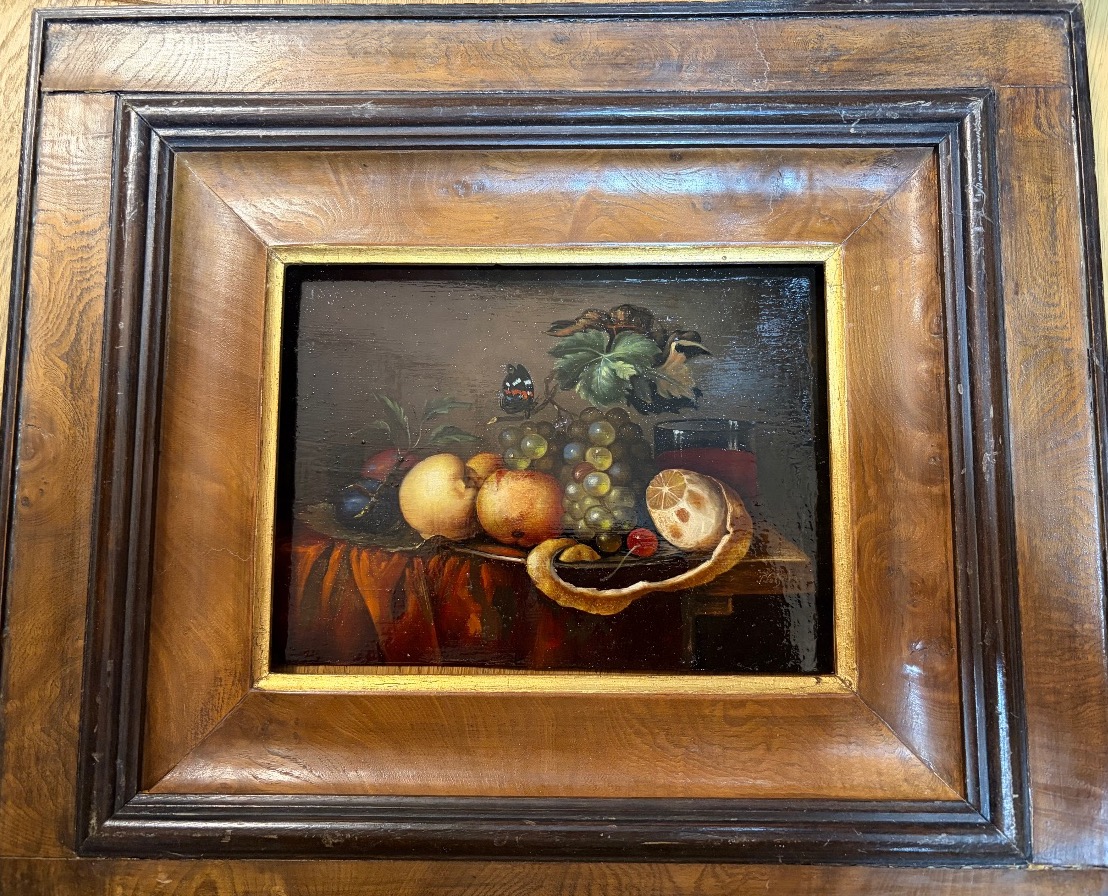 Huile sur cuivre, nature morte, Hollande, XIX éme siècle, dans le goût du XVII éme siècle. 