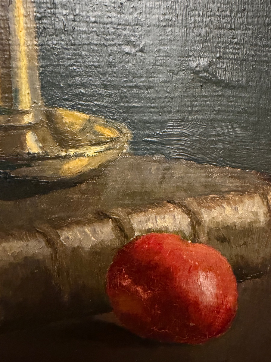 Still Life With An Old Book, Apples, And A Candleholder. France. Early 20th Century, France.-photo-4