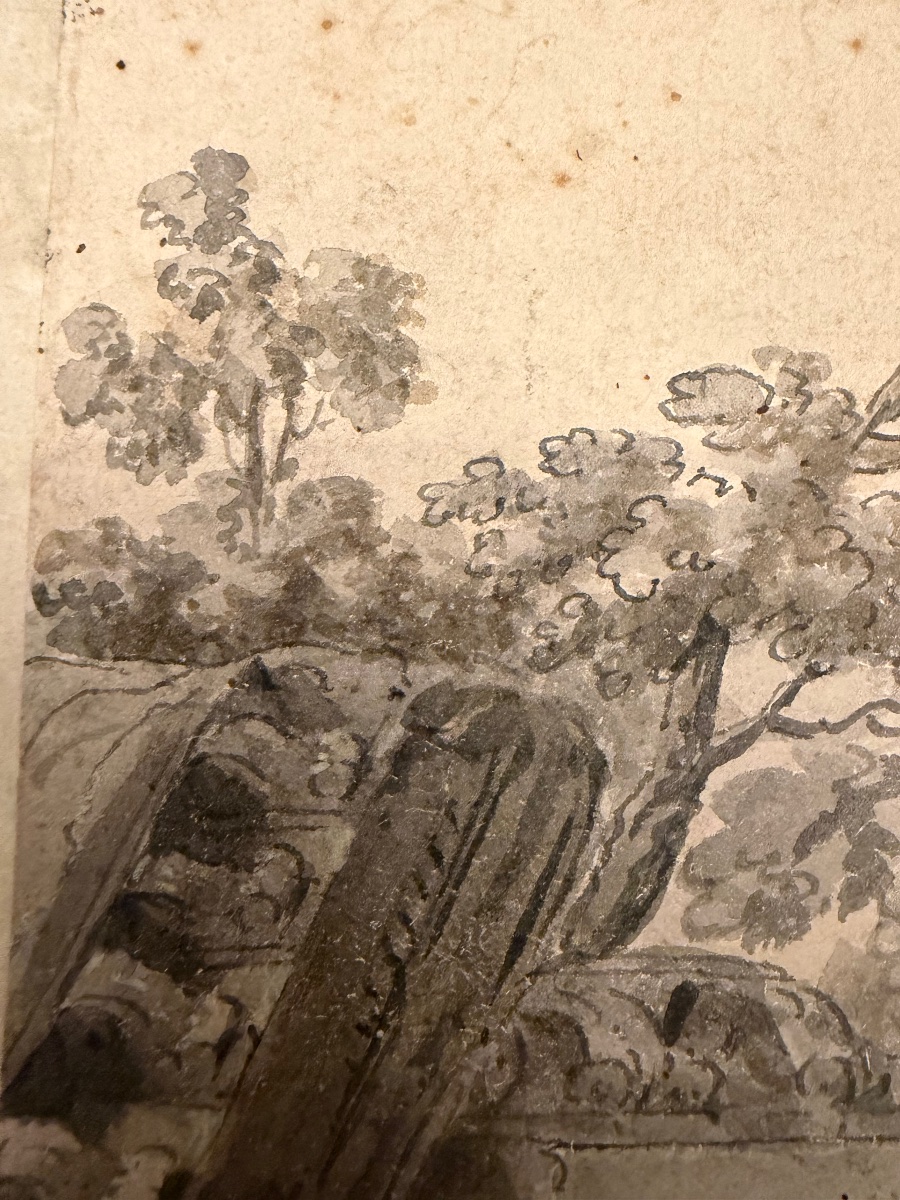 Drawing, End Of The 18 Teen Century. Grand Tour Souvenir, Roman Ruins. -photo-2