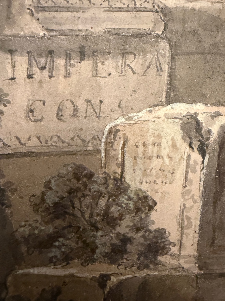Drawing, End Of The 18 Teen Century. Grand Tour Souvenir, Roman Ruins. -photo-4