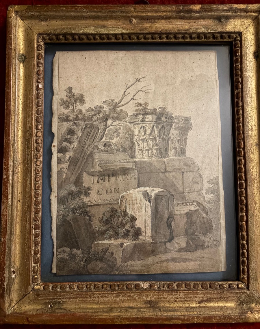 Drawing, End Of The 18 Teen Century. Grand Tour Souvenir, Roman Ruins. 
