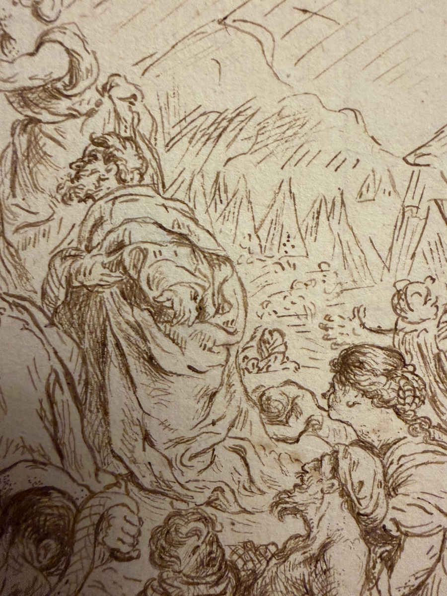 Dessin d’après Subleyras, « Moïse et le serpent d’airain », XVIII eme siècle. -photo-3