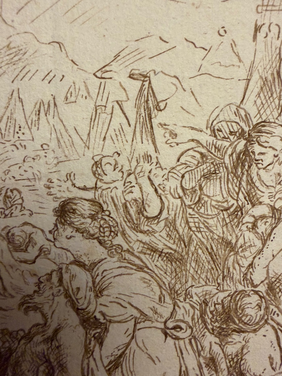 Dessin d’après Subleyras, « Moïse et le serpent d’airain », XVIII eme siècle. -photo-4