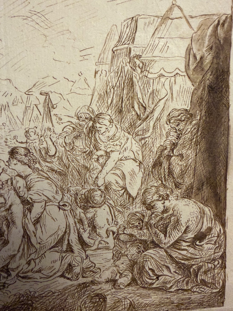 Dessin d’après Subleyras, « Moïse et le serpent d’airain », XVIII eme siècle. -photo-3