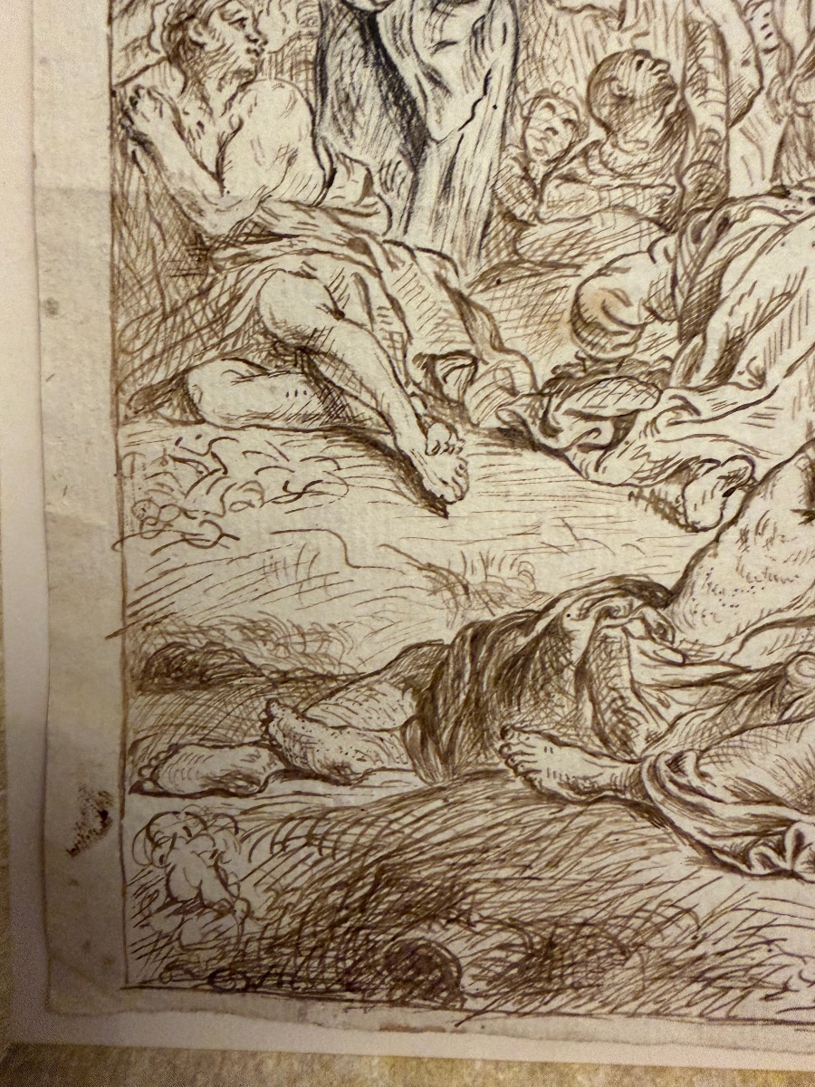 Dessin d’après Subleyras, « Moïse et le serpent d’airain », XVIII eme siècle. -photo-4