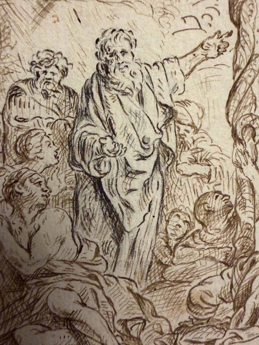 Dessin d’après Subleyras, « Moïse et le serpent d’airain », XVIII eme siècle. -photo-5
