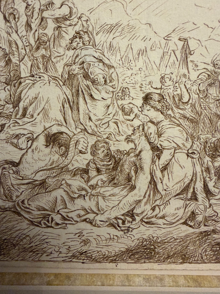 Dessin d’après Subleyras, « Moïse et le serpent d’airain », XVIII eme siècle. -photo-7