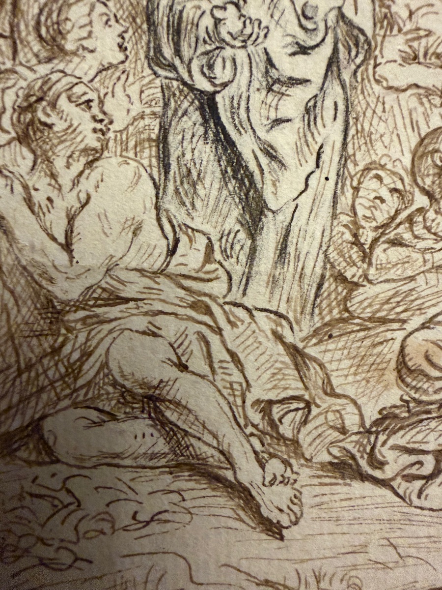 Dessin d’après Subleyras, « Moïse et le serpent d’airain », XVIII eme siècle. -photo-8