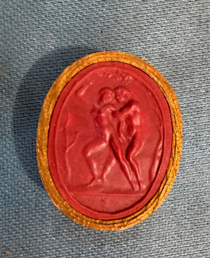 Two Erotic Red Wax Cameos, Italy, Grand Tour. Late 18th Century, Early 19th Century.-photo-3