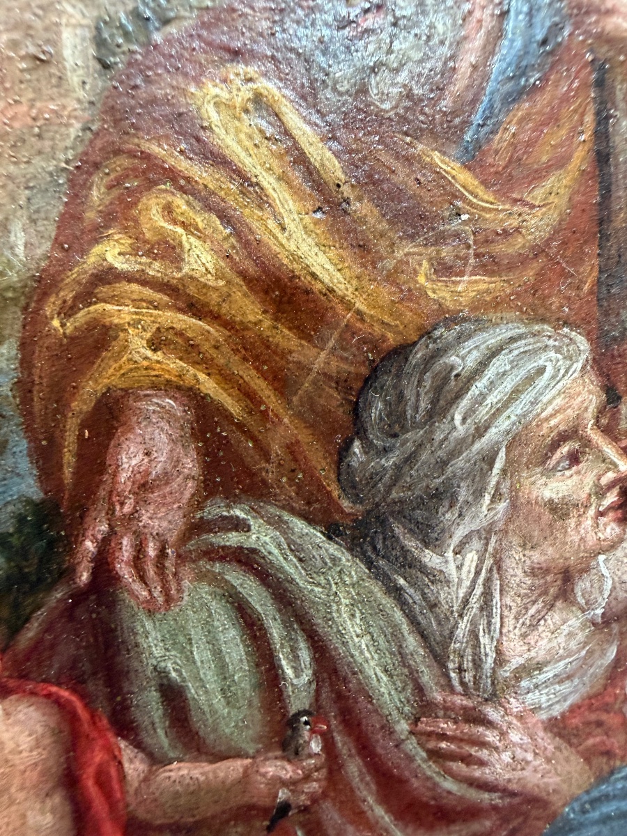 A Small Oil Painting On Copper, *the Holy Family, With St. John And St. Anne*. After Noël Coypel, -photo-5