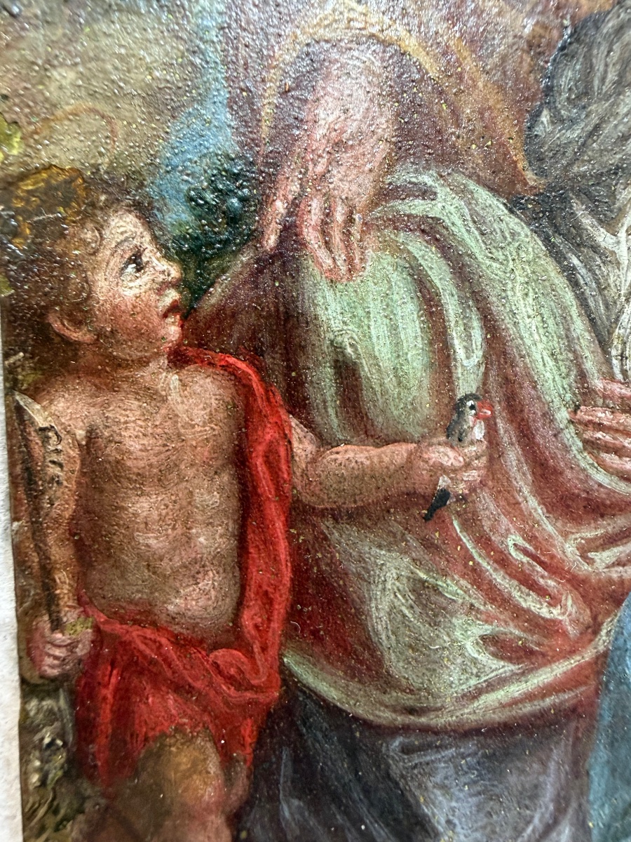 A Small Oil Painting On Copper, *the Holy Family, With St. John And St. Anne*. After Noël Coypel, -photo-6
