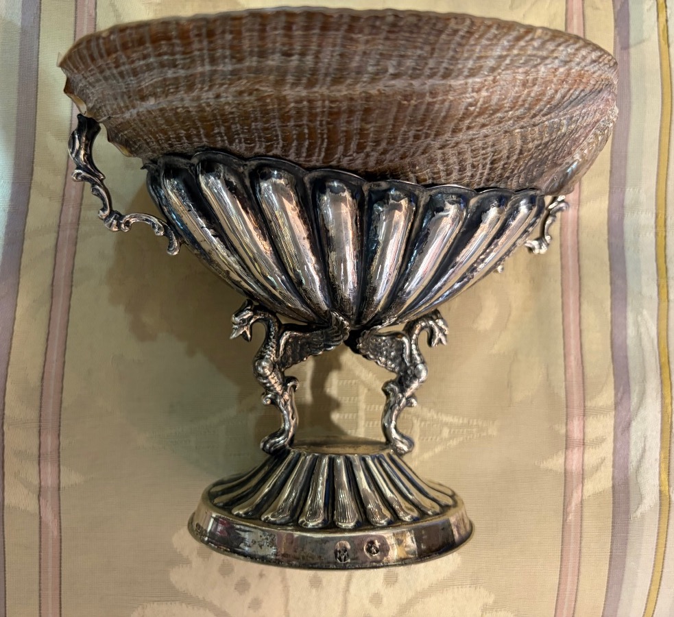 Cup In Solid Silver, With A Shell In Mother Of Park Sticked On It-photo-2